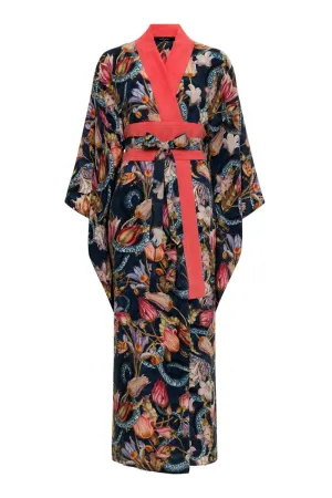 AQUAFLORA ANYA ORIENTAL KIMONO ROBE IN JACKSON