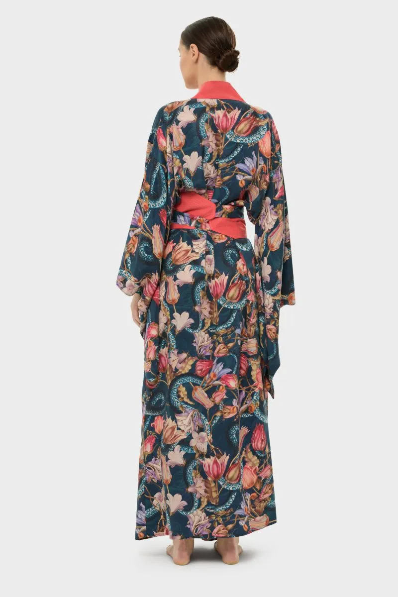 AQUAFLORA ANYA ORIENTAL KIMONO ROBE IN JACKSON