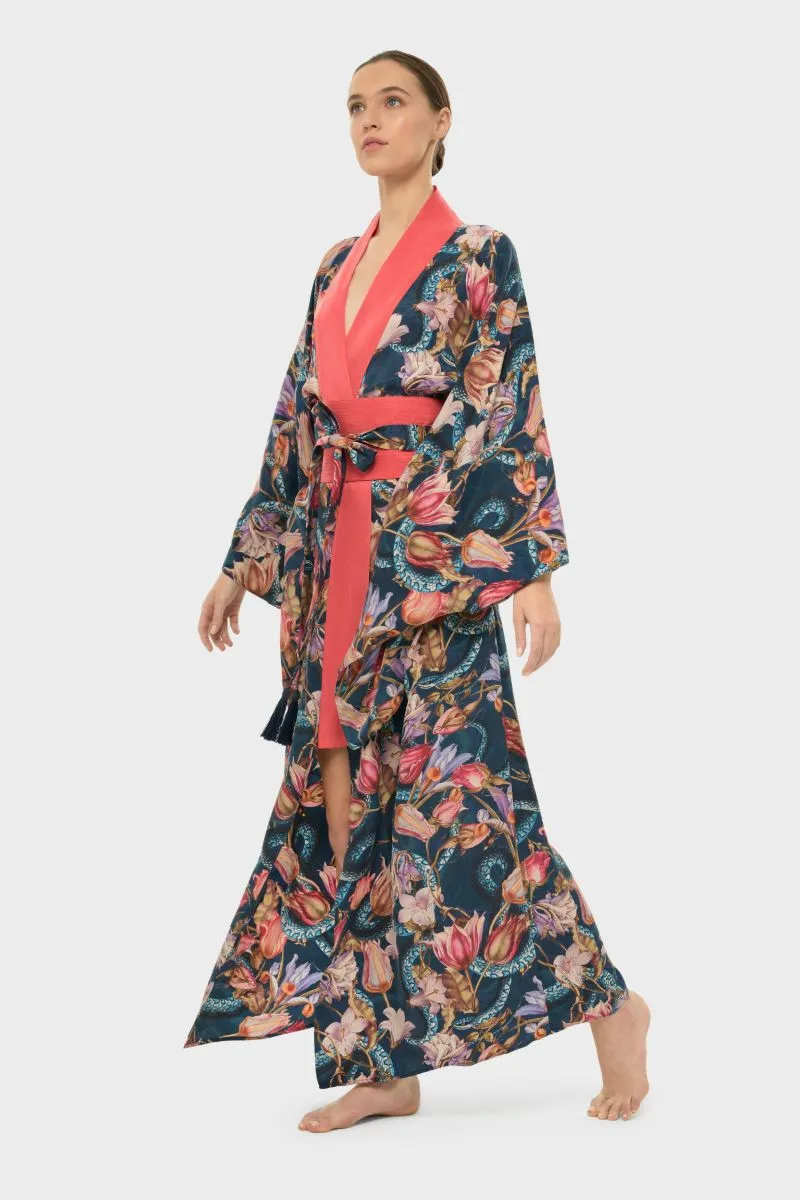 AQUAFLORA ANYA ORIENTAL KIMONO ROBE IN JACKSON