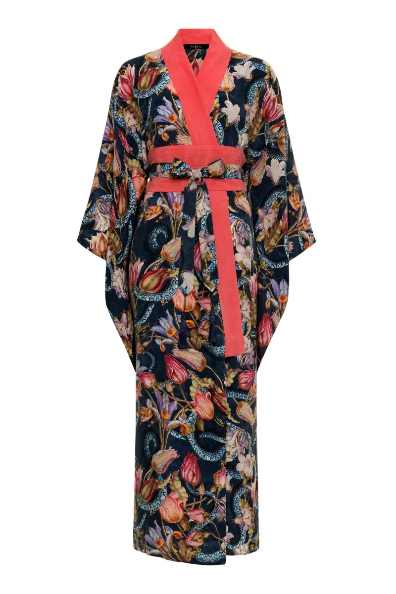 AQUAFLORA ANYA ORIENTAL KIMONO ROBE IN JACKSON