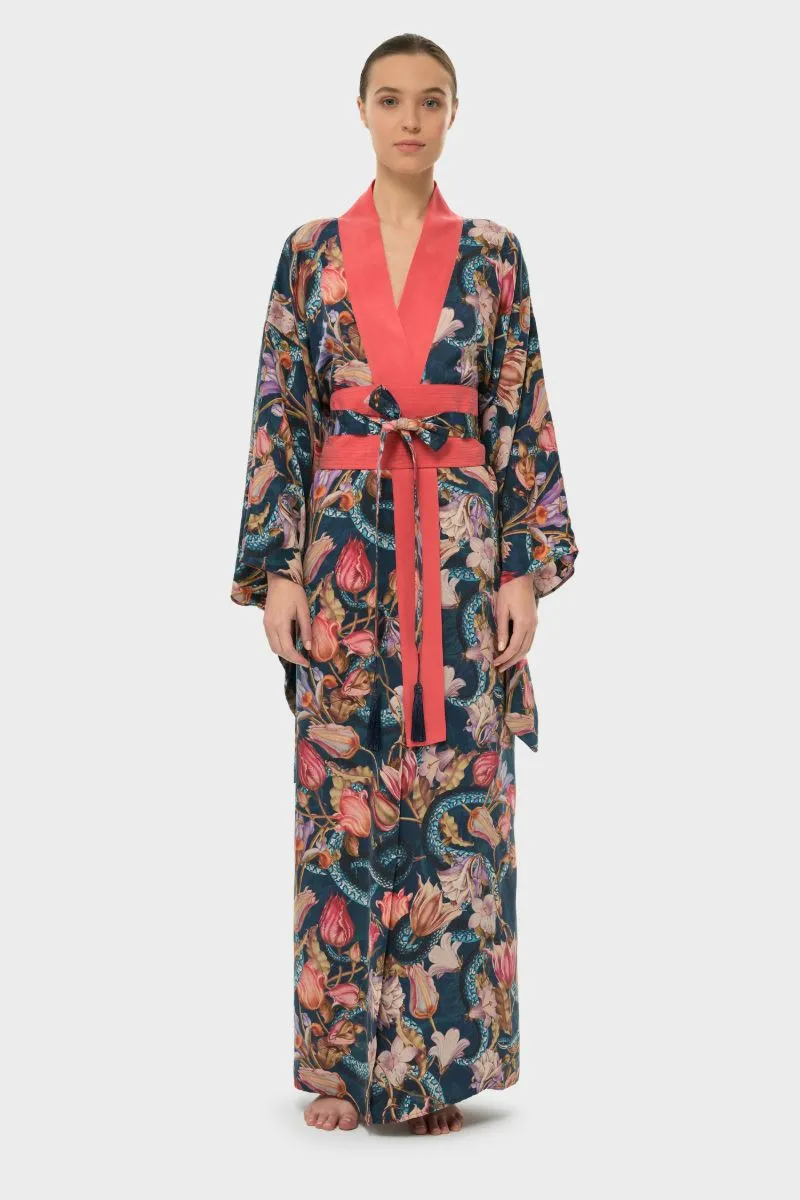 AQUAFLORA ANYA ORIENTAL KIMONO ROBE IN JACKSON