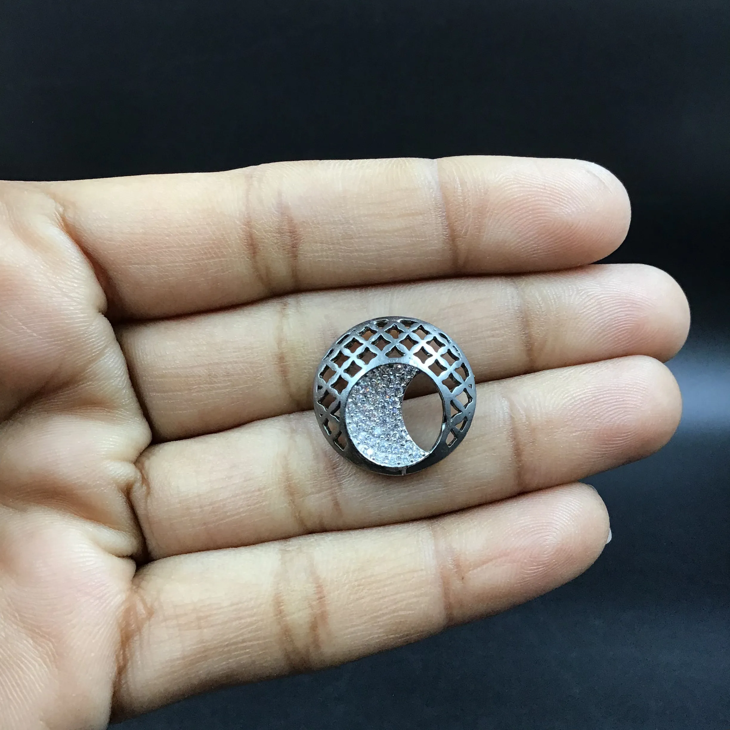 Black Zircon/AD Pendant Set 16377-3524