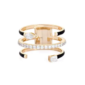 Exquisite Fancy Diamond Open Wrap Ring