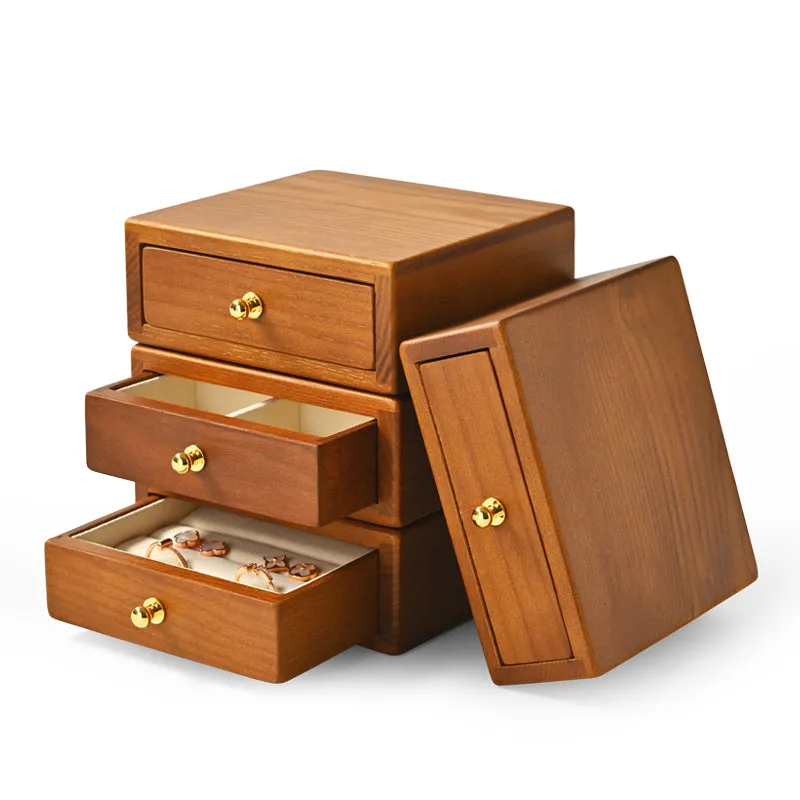 Exquisite Wood Jewelry Storage Box With Drawer SM194