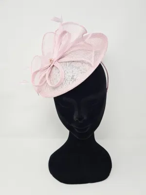 Metallic Sorbet Feather & Bow Round Disc Fascinator