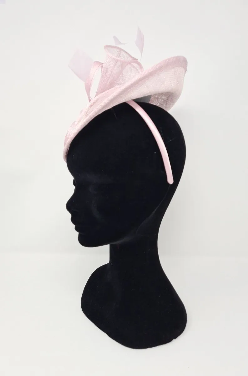 Metallic Sorbet Feather & Bow Round Disc Fascinator