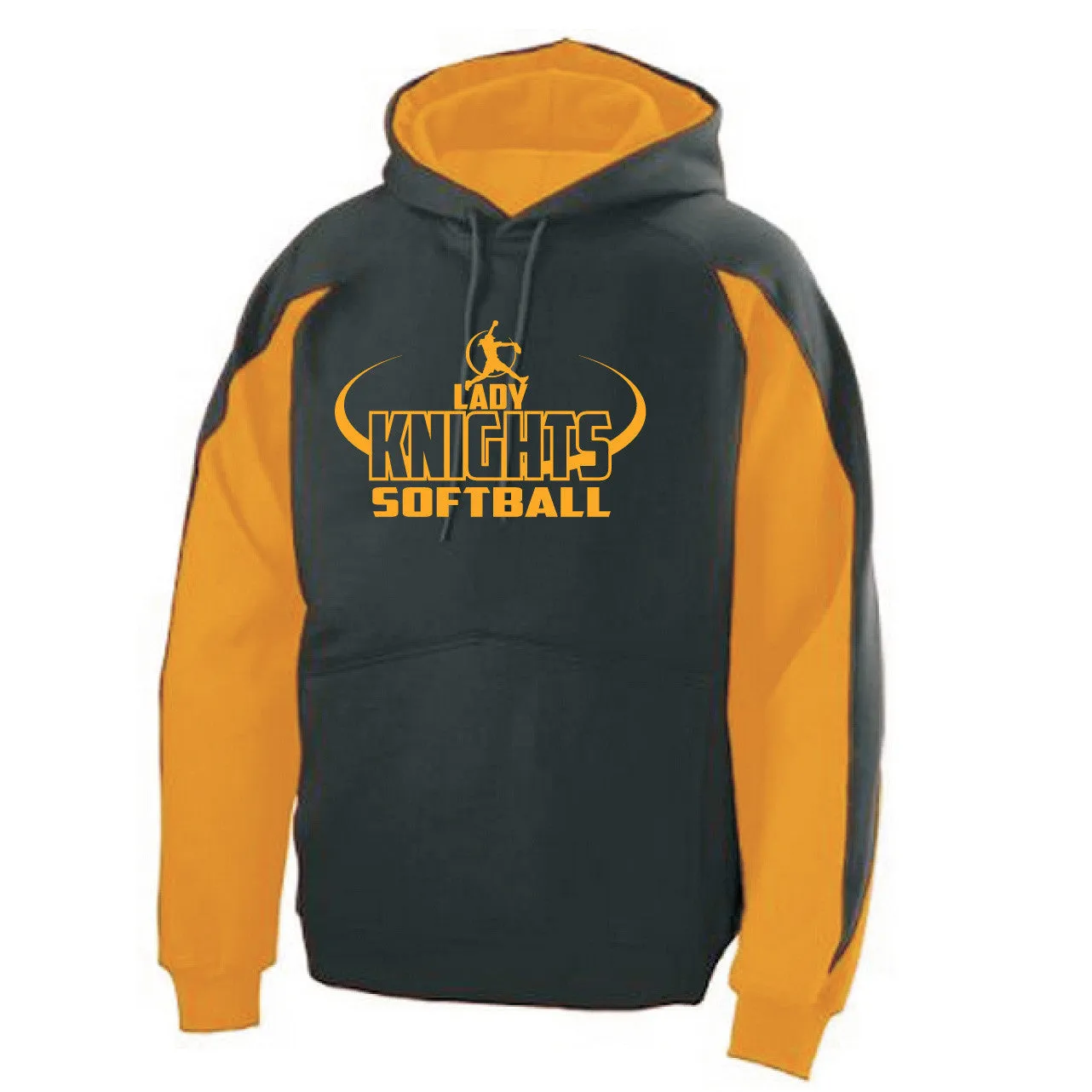 PULLOVER HOODED SWEATSHIRT BLACK w/ ATHLETIC GOLD TRIM