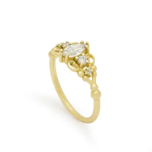 RG1912 Marquise Diamond Gold Ring with Exquisite Details
