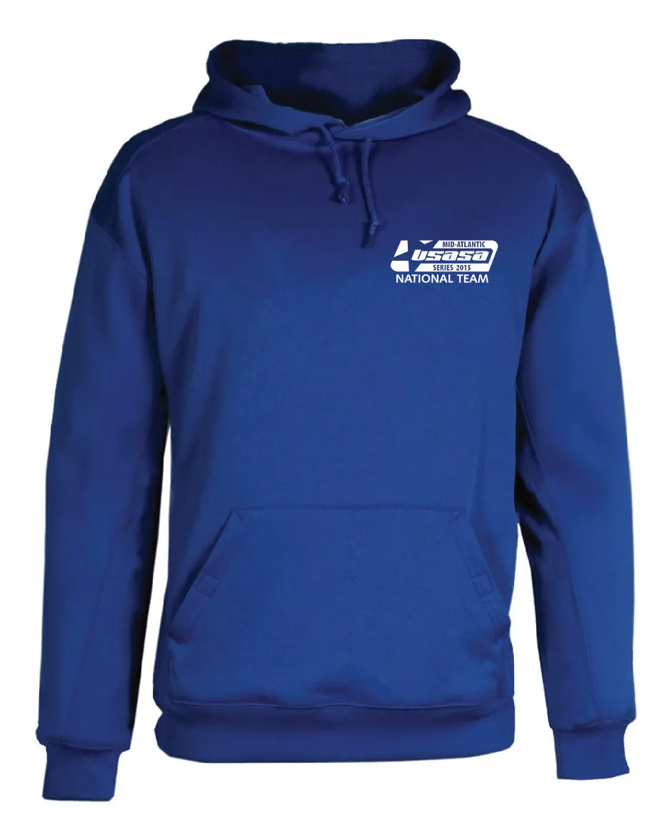 WICKING FLEECE Pullover Hooded Sweatshirt <br> <font color="red"> NATIONAL TEAM MEMBERS </font> <br>ROYAL BLUE with WHITE INK
