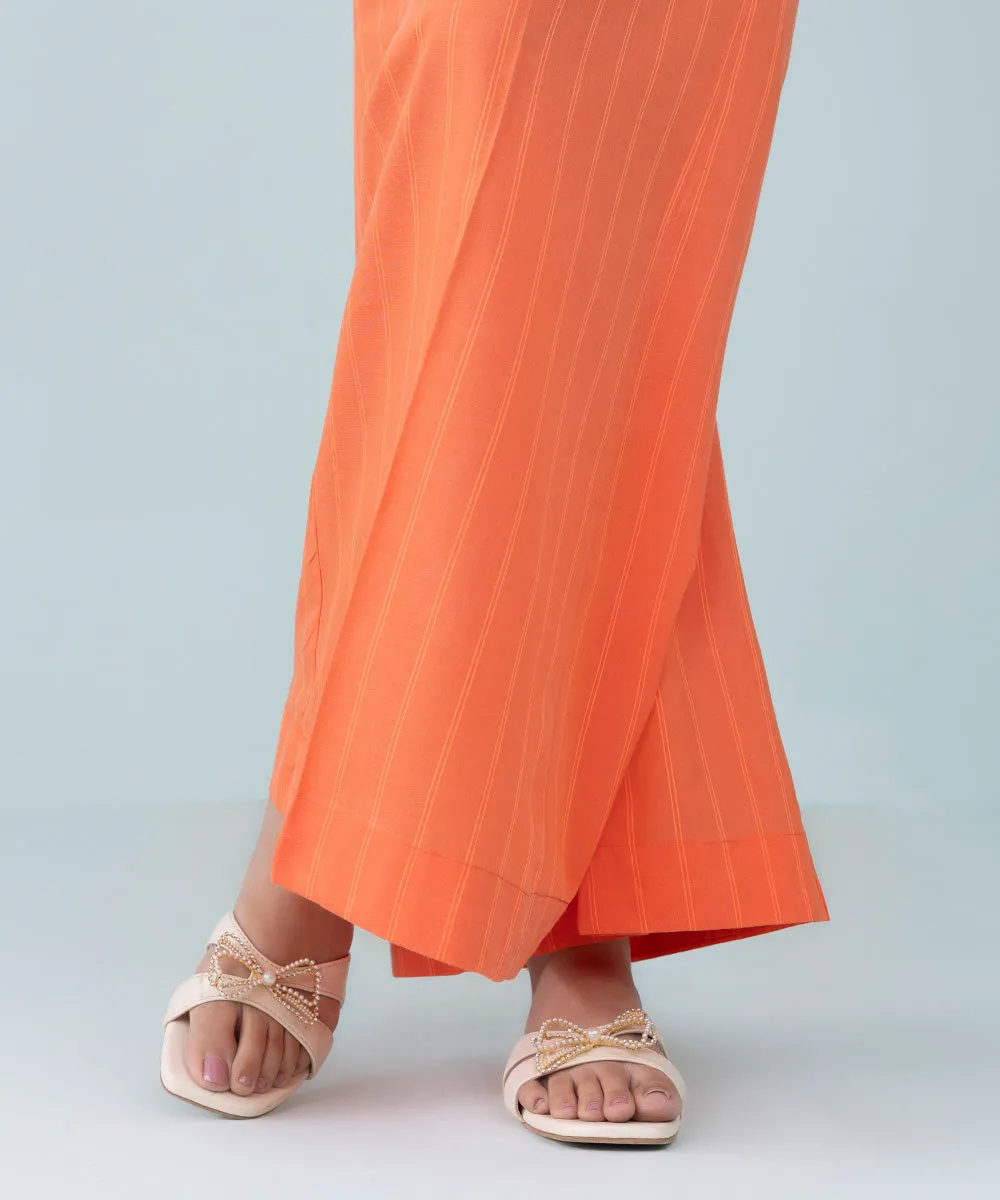 Yarn Dyed Flared Pants