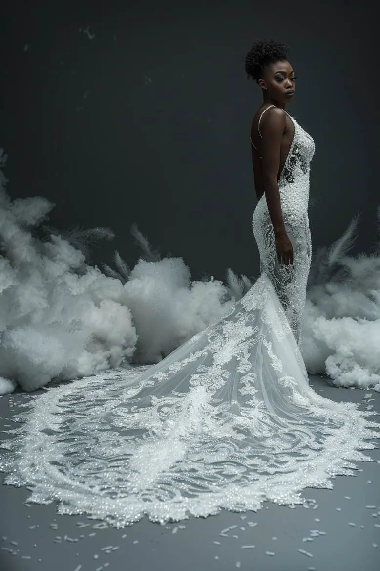 Zainab  Exquisite  White Mermaid Gown  Wedding Dress